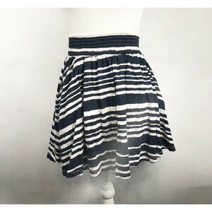 H&M womens size xs blue striped skirt with pockets and elastic waist